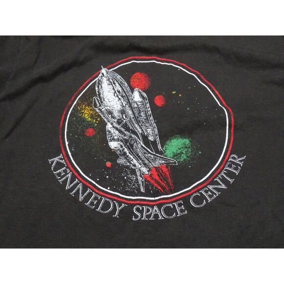 Vtg 80s NASA Kennedy Space Center Single Stitch T-Shirt Space Shuttle Graphic Sm - Picture 8 of 8
